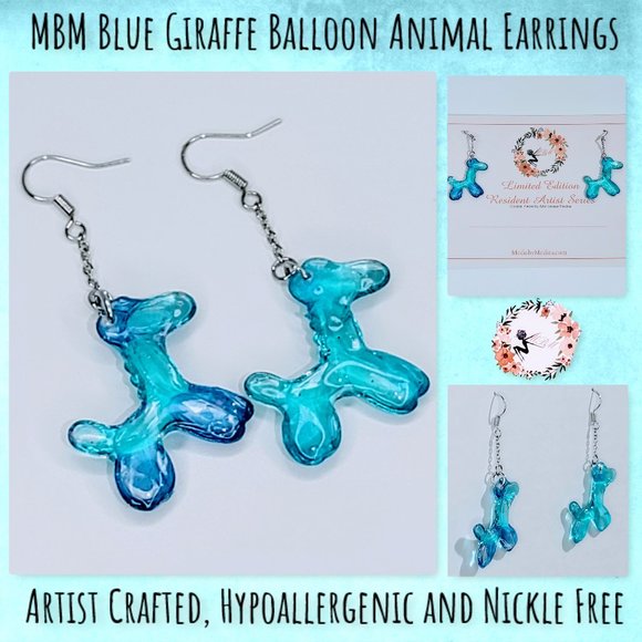 The MBM Boutique Jewelry - 🆕MBM Blue Giraffe Balloon Animal Earrings